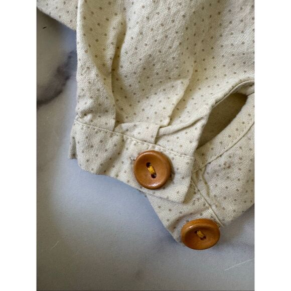 Lacey Lane size 5 Harriette little girls bow collar cream mini polka dot long sl - Picture 7 of 8